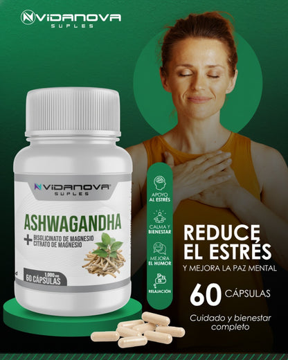 ✨🌞Ashwagandha + Magnesio 1000mg 60 CAPS🌞✨